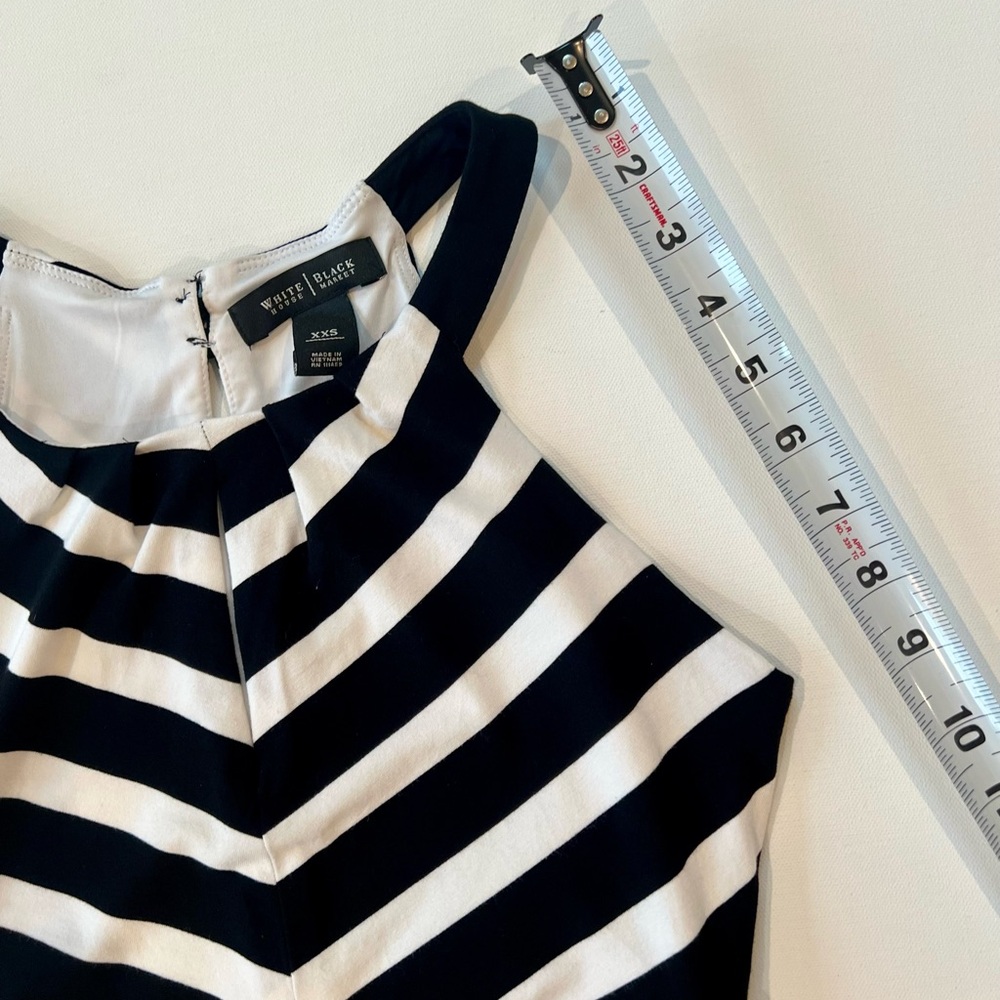 White House Black Market Striped Maxi Dress XXS Stretchy - Picture 6 of 11